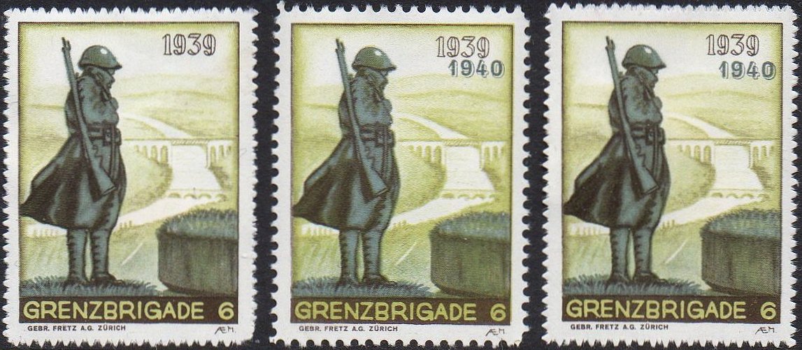 Schweiz Suisse Switzerland Soldatenmarken Eisenbahn Soldier Stamps Railway Grenzbrigade 6